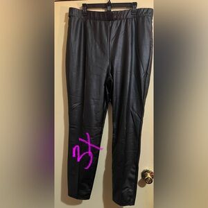 Fashion Nova Black Faux Leather Leggings 3X New